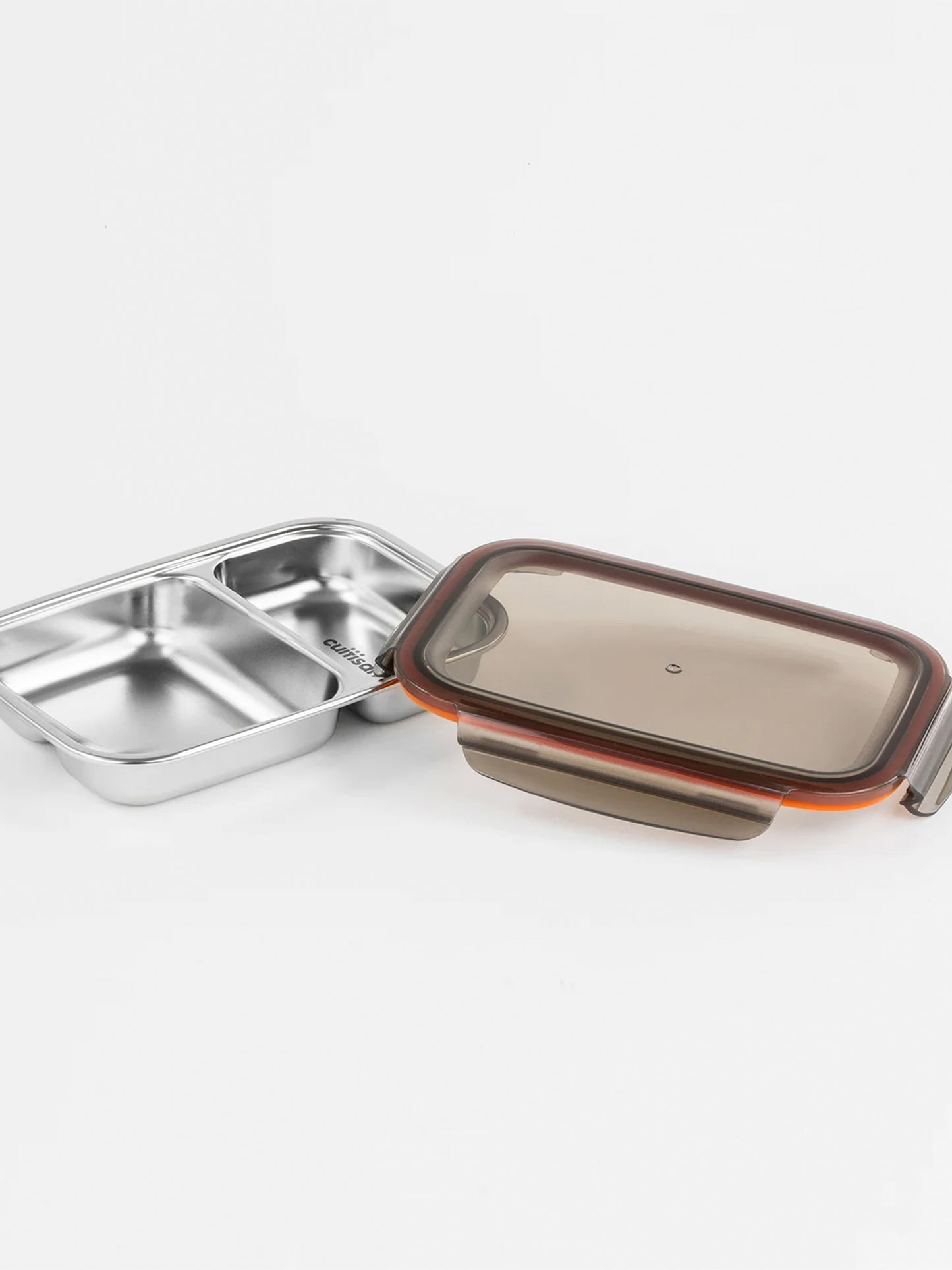 TUPPER ACERO INOX 2 COMPARTIMENTOS (APTO HORNO/MICROONDAS)