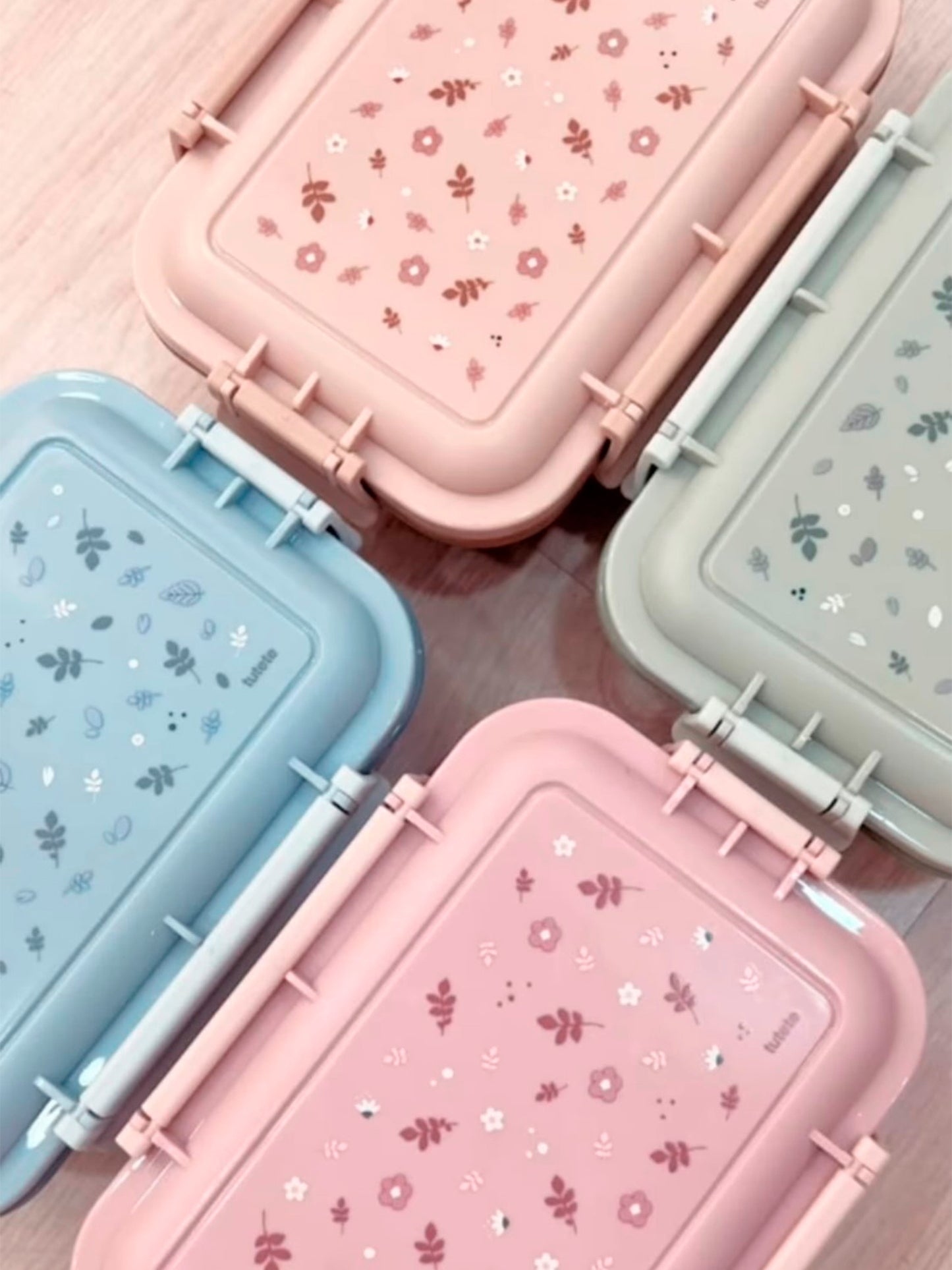 TUPPER-CAJA ALMUERZO BENTO LEAVES SAGE Tutete KIDSME