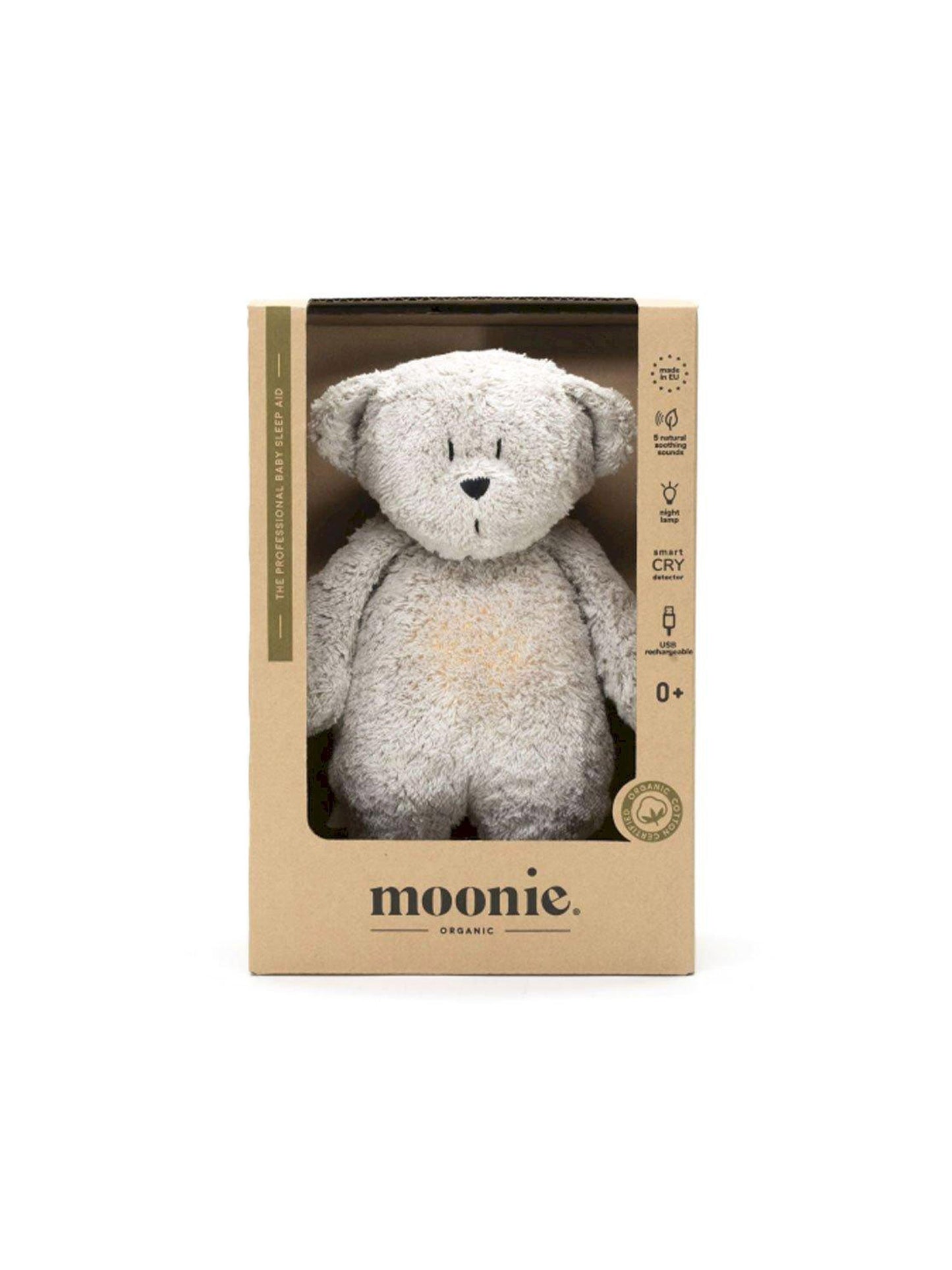 OSO DE PELUCHE LUZ Y SONIDO GREY NATUR Moonie KIDSME