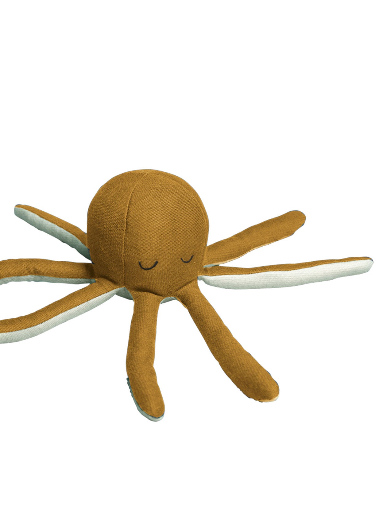 SONAJERO PELUCHE PULPO OCRE ALGODÓN ORGÁNICO Fabelab KIDSME
