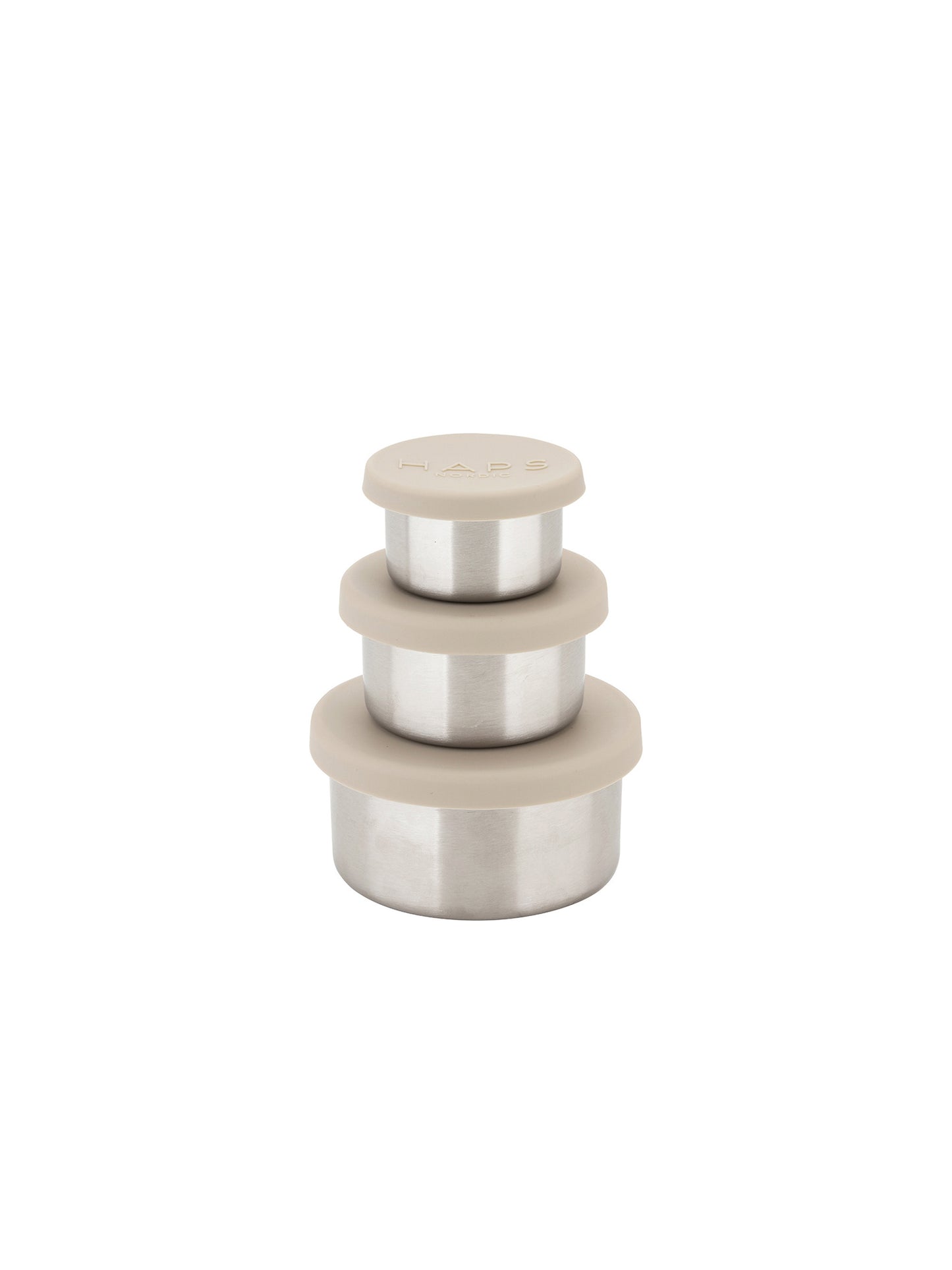 SET 3 TUPPERS REDONDOS ACERO INOX GREY