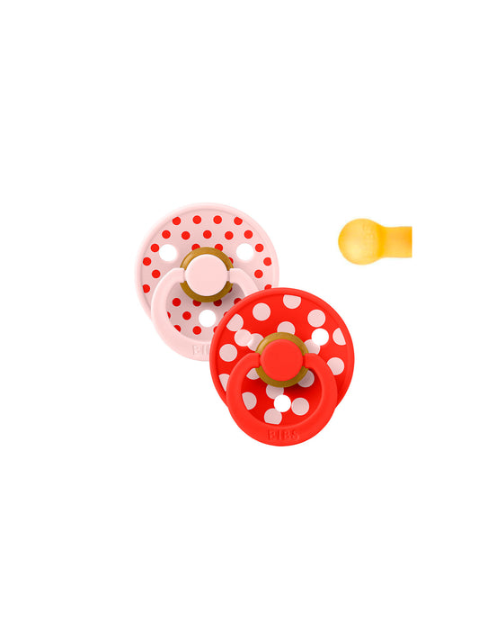 PACK 2 CHUPETES BIBS ROUND POLKA BLOSSOM / CANDY APPLE 2 TALLAS