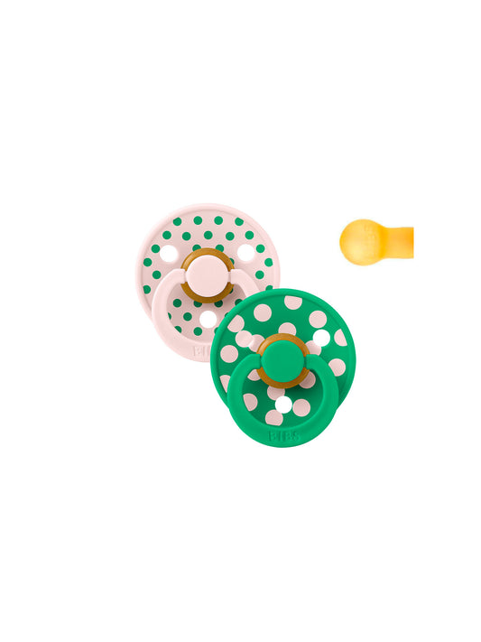 PACK 2 CHUPETES BIBS ROUND POLKA PETAL / CACTUS 2 TALLAS
