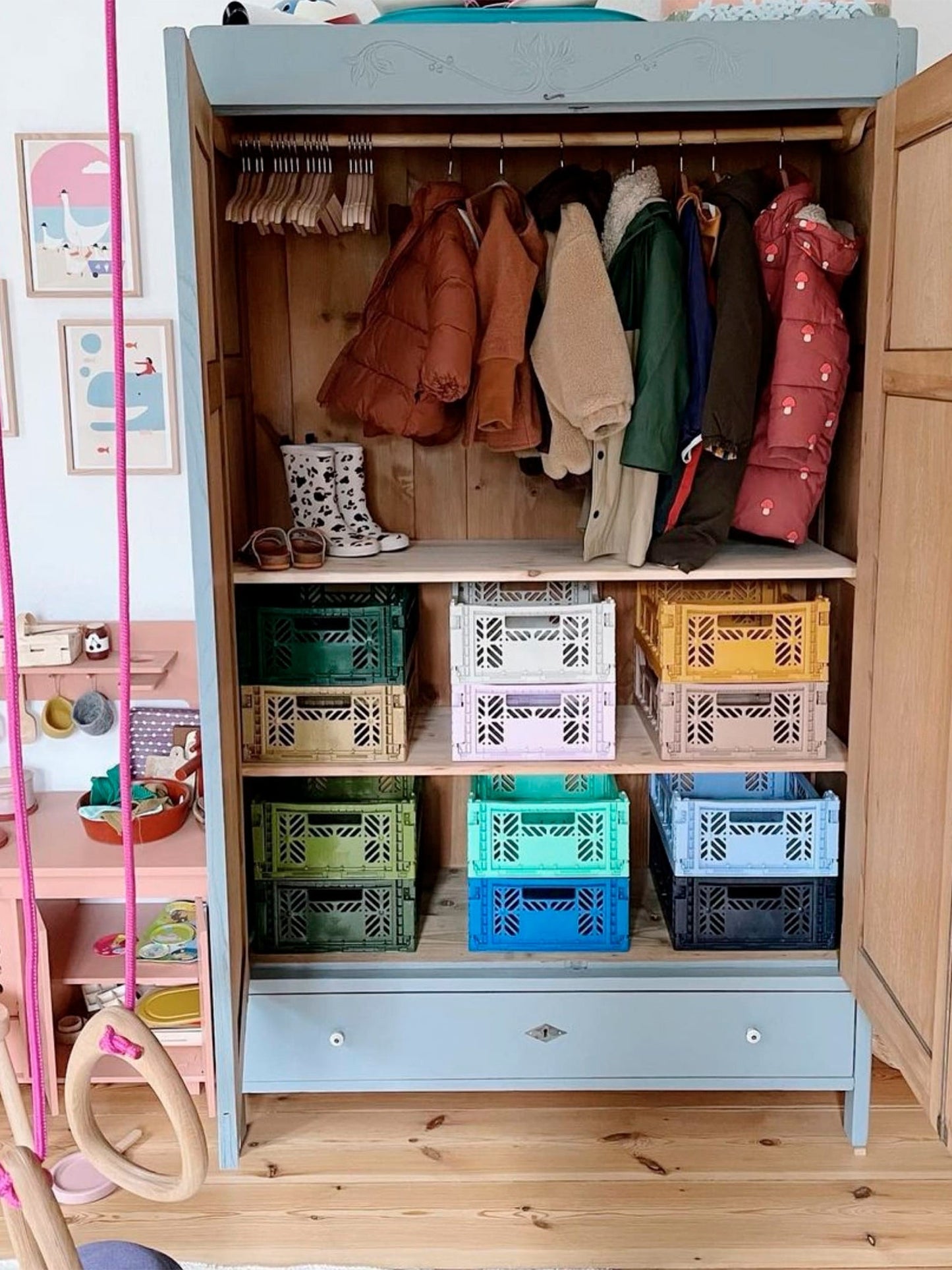 CAJA PLEGABLE MINI PALE BLUE Aykasa KIDSME