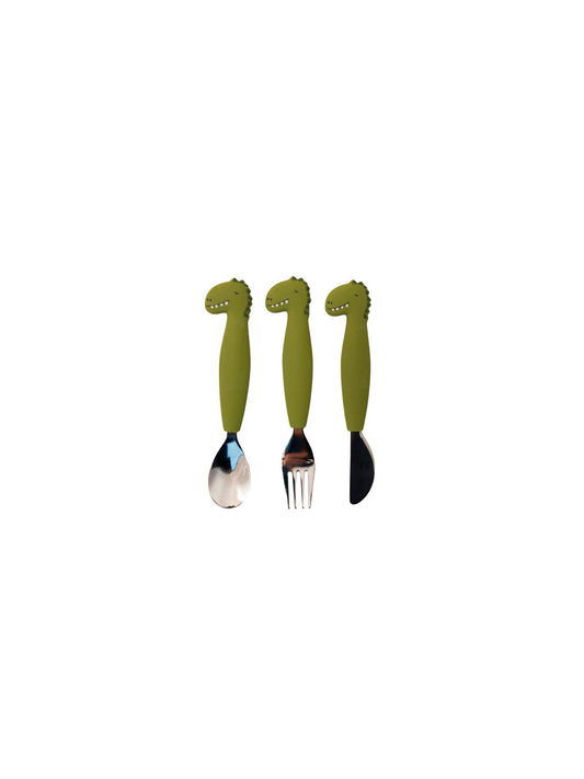 CUBIERTOS SILICONA 3 PIEZAS DINO