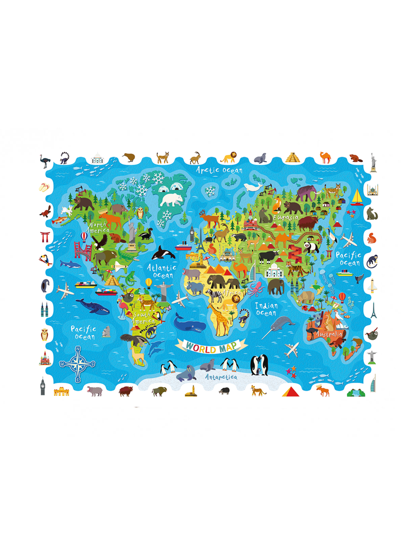 DETECTIVE PUZZLE - WORLD ANIMAL MAP