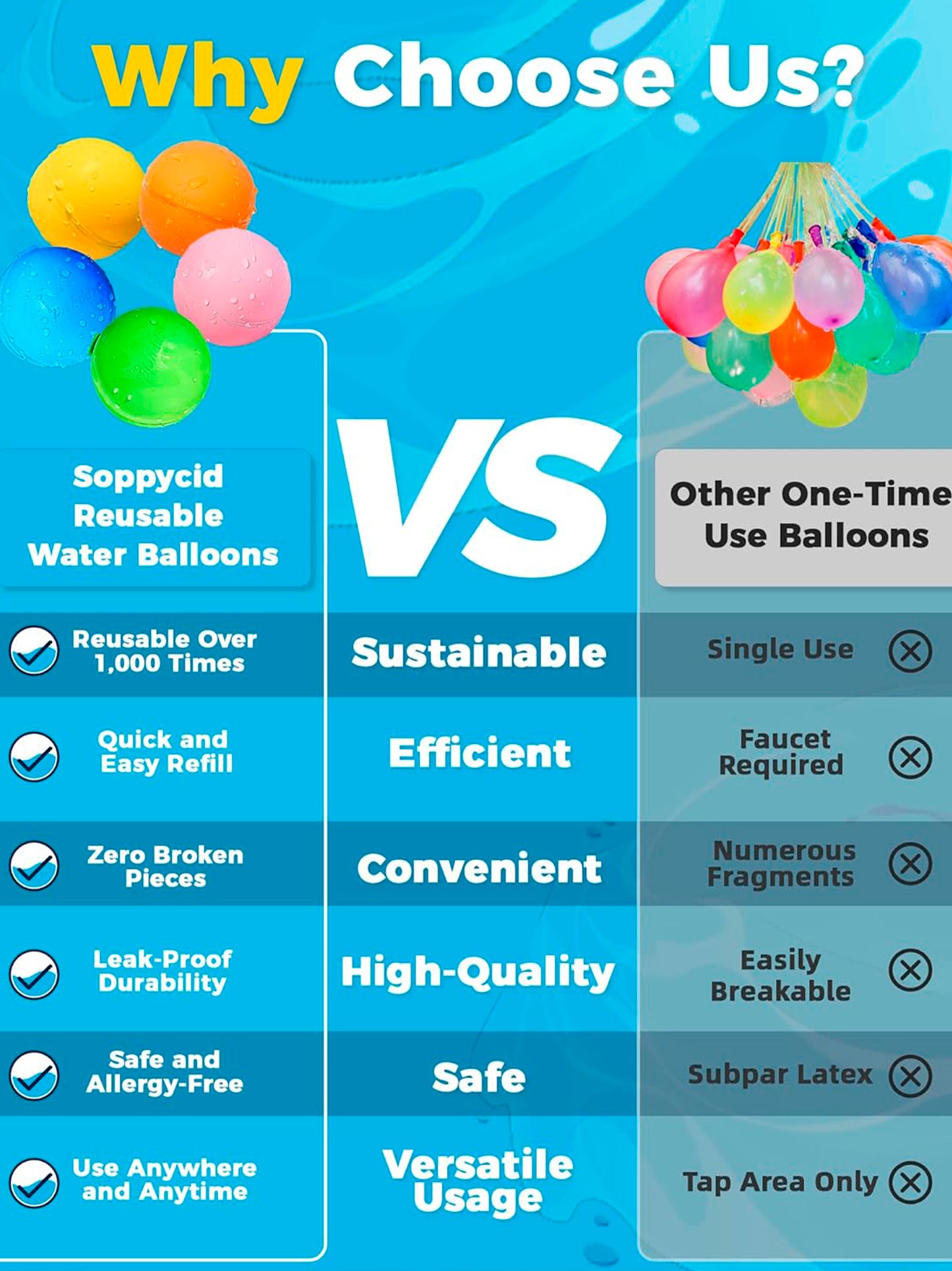 GLOBOS DE AGUA REUTILIZABLES