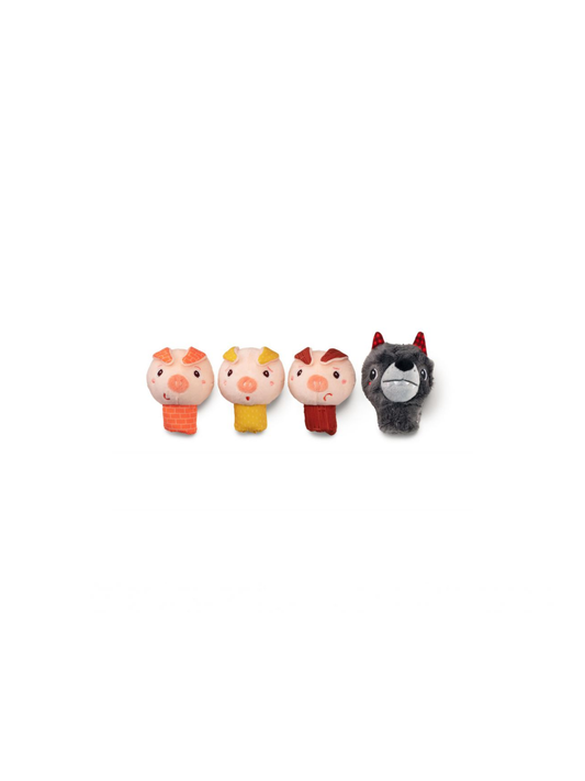 MARIONETAS DE DEDOS LOBO Y CERDITOS