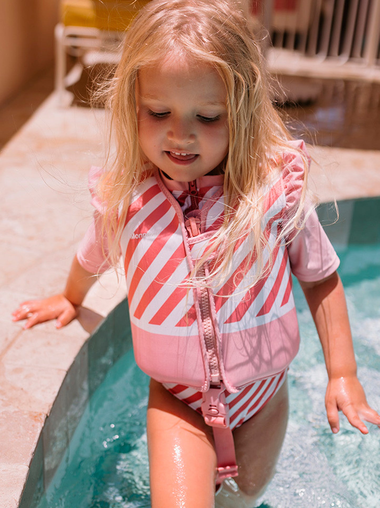 CHALECO FLOTADOR APRENDIZAJE STRIPES BLOOM & BLUSH 3-6 AÑOS