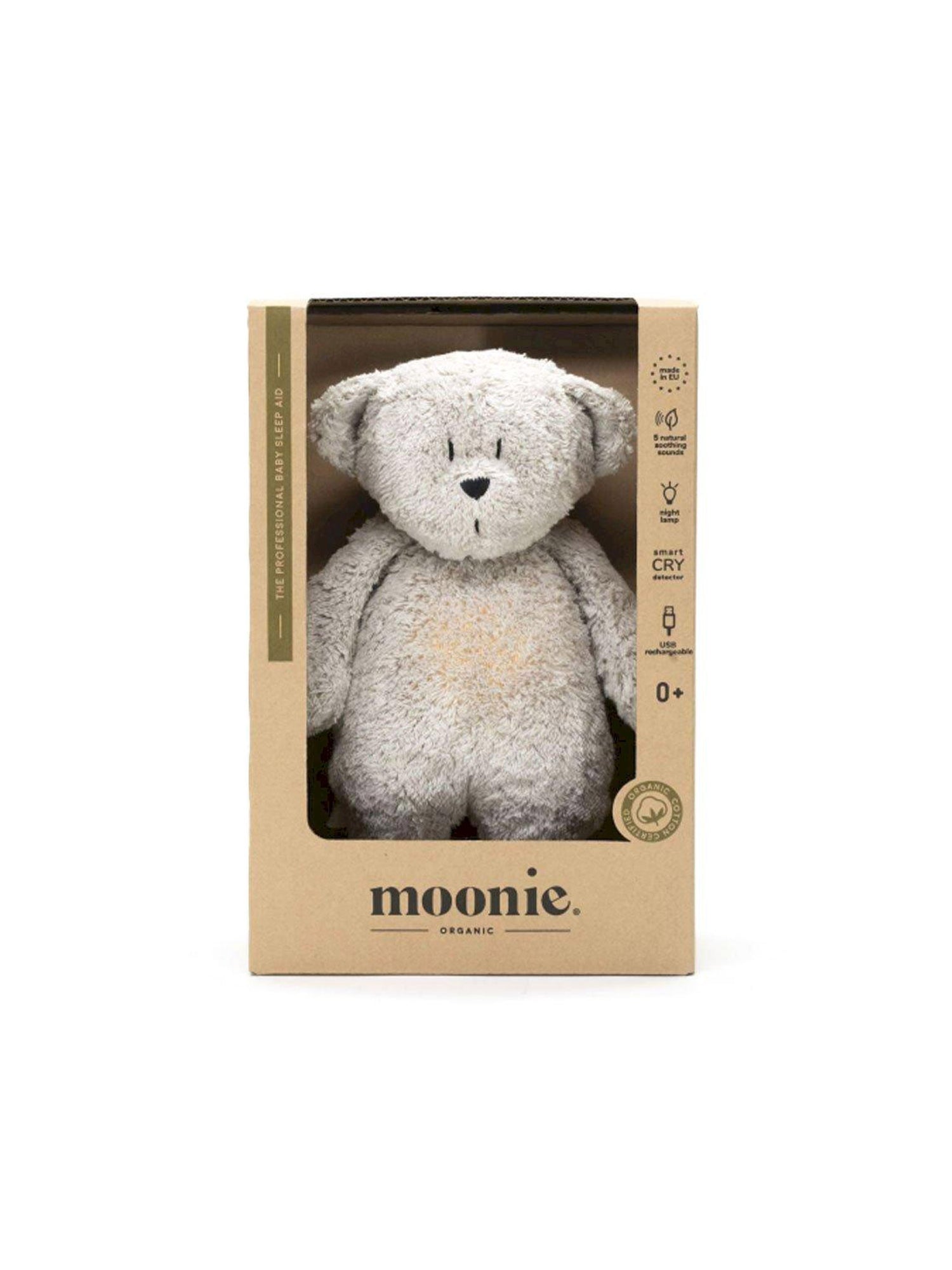 OSO DE PELUCHE LUZ Y SONIDO GREY NATUR Moonie KIDSME