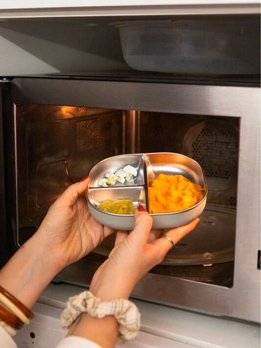 PLATO COMPART INOX APTO MICROONDAS ROSA