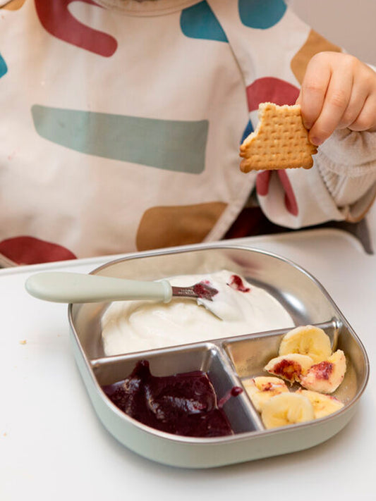PLATO COMPART INOX APTO MICROONDAS VERDE
