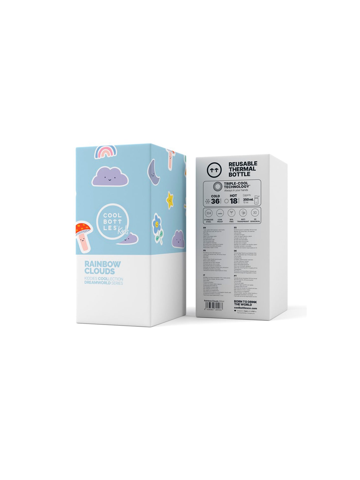 BOTELLA TÉRMICA KIDDIES RAINBOW CLOUDS 350ml