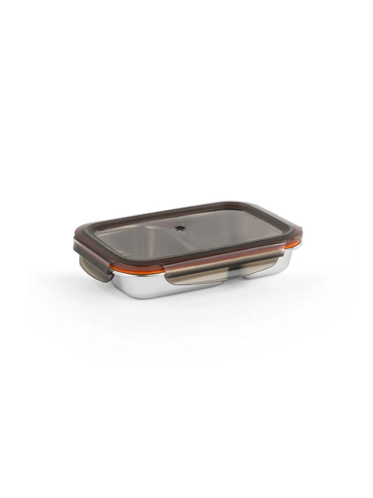 TUPPER ACERO INOX 2 COMPARTIMENTOS (APTO HORNO/MICROONDAS)