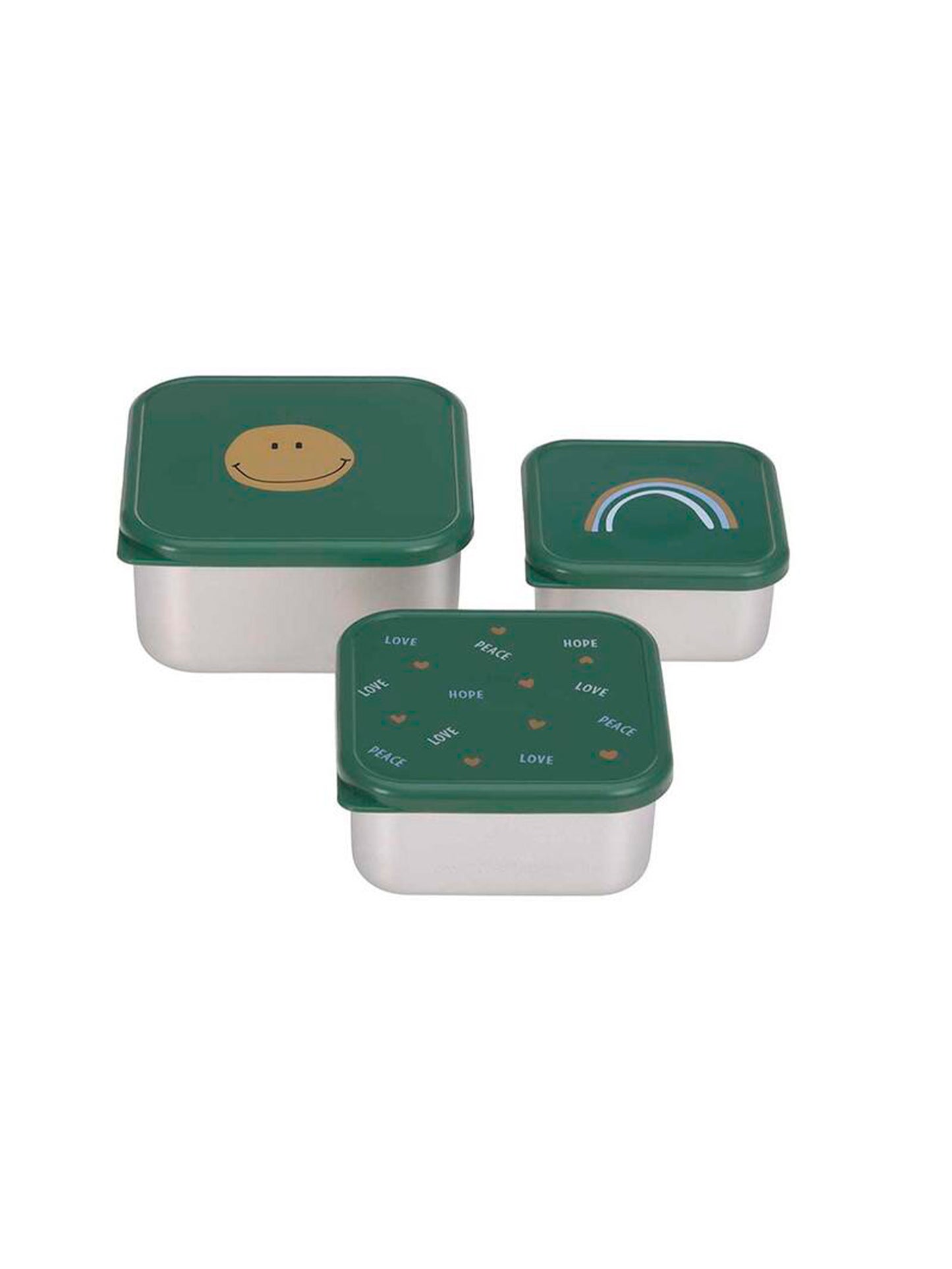 3 TUPPER-CAJA ALMUERZO ACERO SMILE
