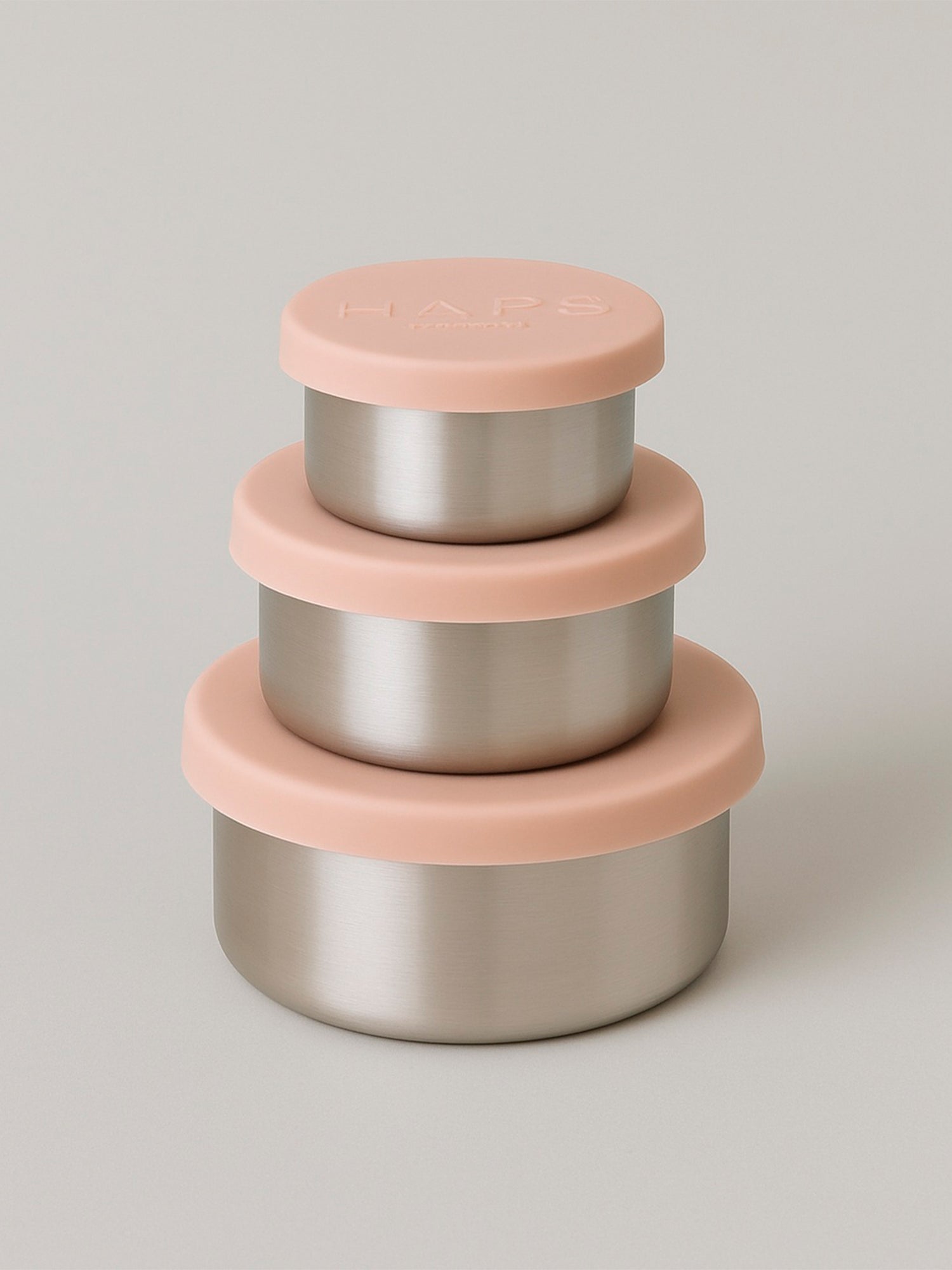 SET 3 TUPPERS REDONDOS ACERO INOX BLUSH HAPS Nordic KIDSME