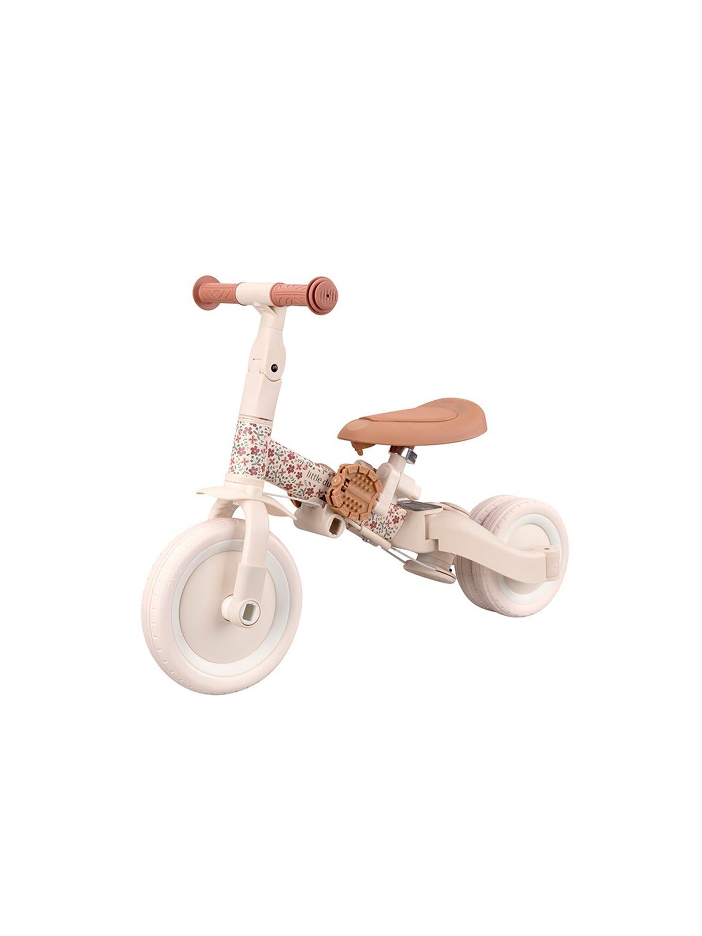 TRICICLO CON BARRA EVOLUTIVO BLANCO FLORES
