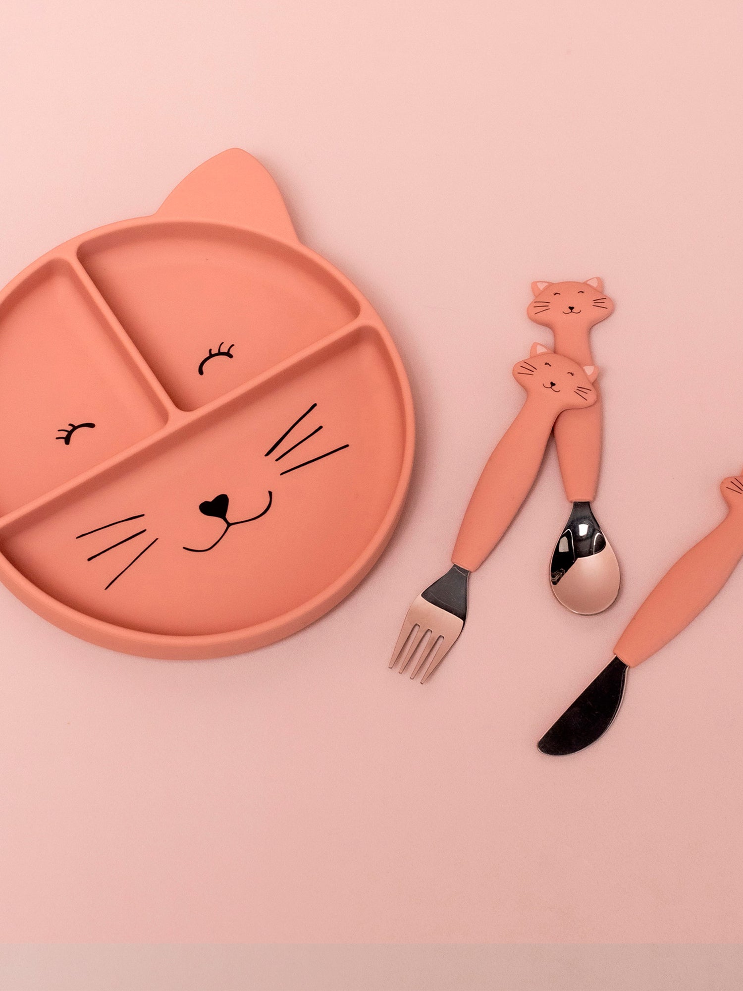 CUBIERTOS SILICONA 3 PIEZAS CAT Trixie KIDSME