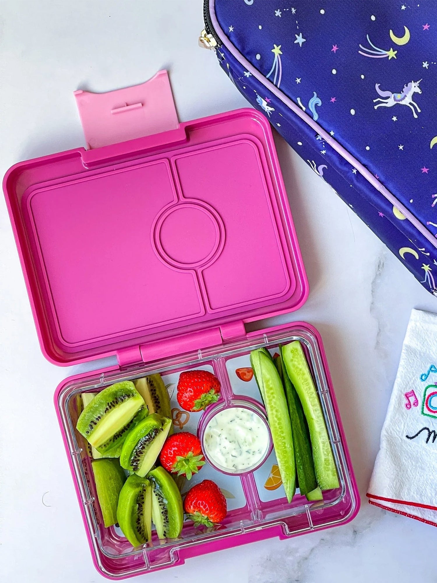 YUMBOX SNACK 3 SECCIONES RAINBOW PINK Yumbox KIDSME