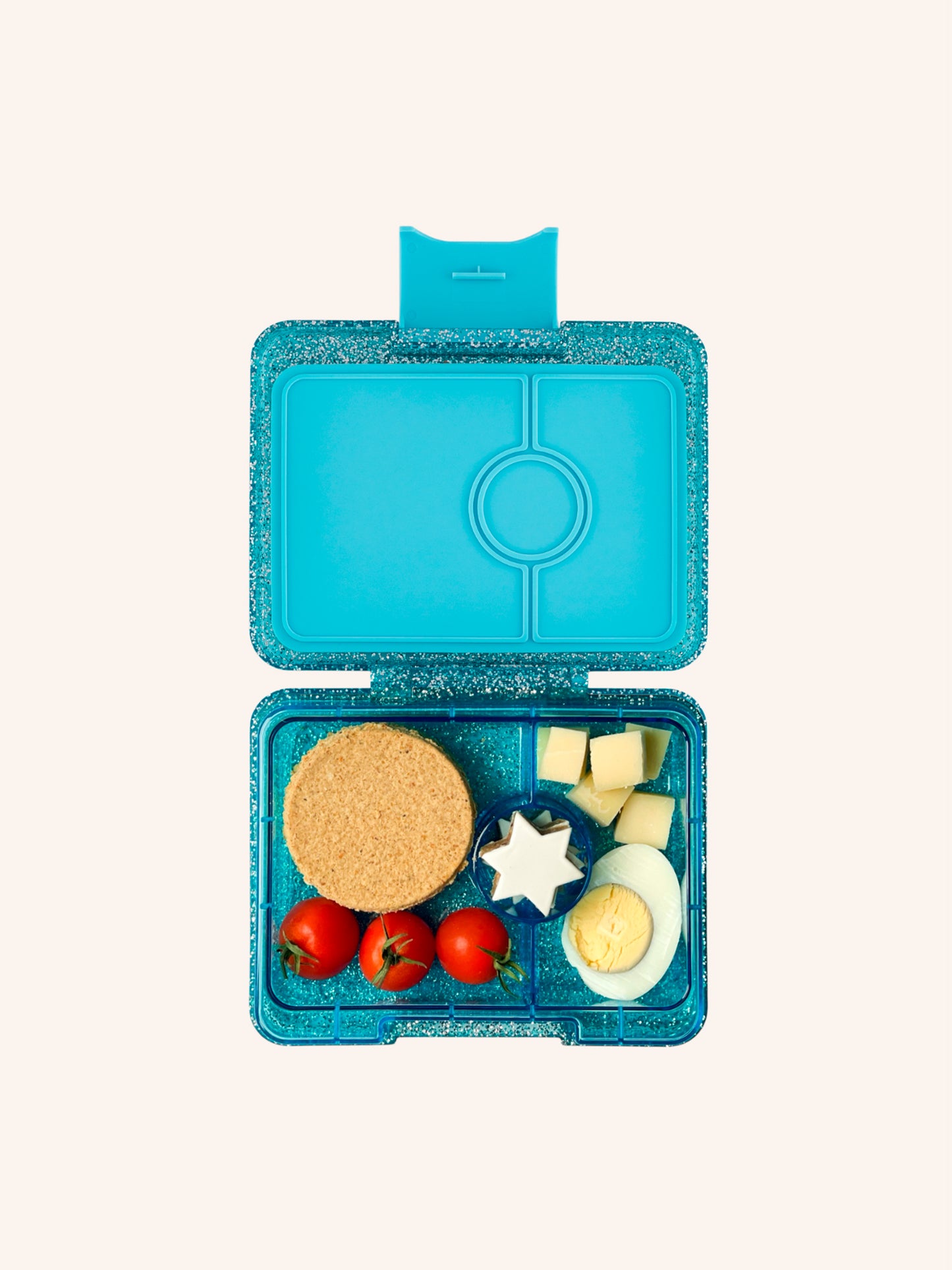 YUMBOX SNACK 3 SECTIONS AQUA GLITTER