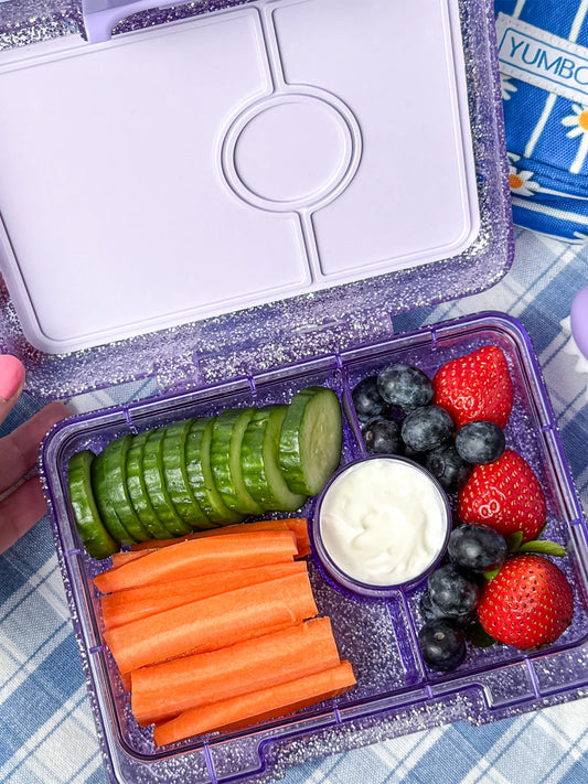 YUMBOX SNACK 3 SECCIONES PURPLE GLITTER Yumbox KIDSME