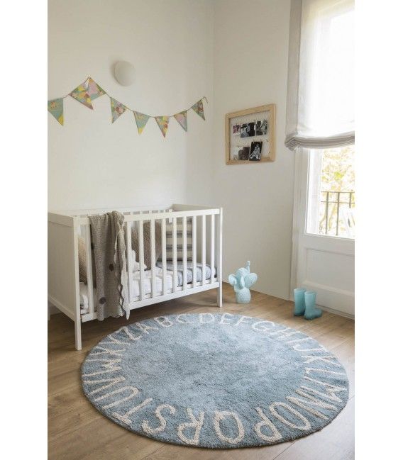 ALFOMBRA LAVABLE ROUND ABC NATURAL-BLUE Kidsme Store KIDSME