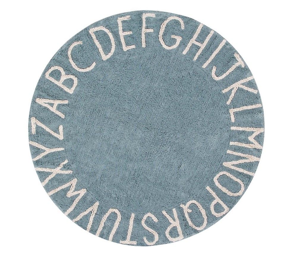 ALFOMBRA LAVABLE ROUND ABC NATURAL-BLUE Kidsme Store KIDSME