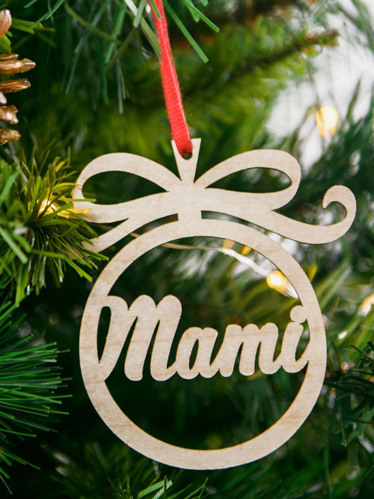 BOLA MADERA LAZO NAVIDAD PERSONALIZADA Kidsme KIDSME