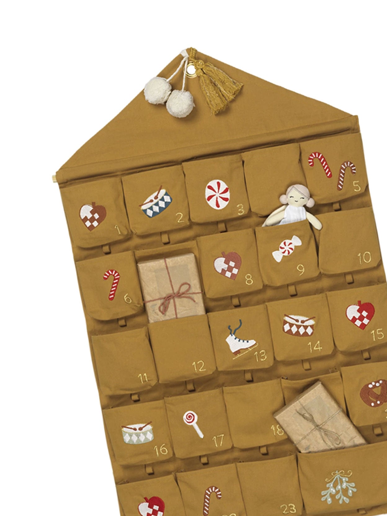 CALENDARIO ADVIENTO BORDADO OCRE Fabelab KIDSME