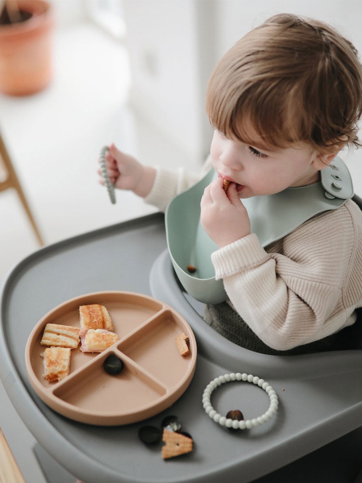 PLATO CON VENTOSA MAUVE Mushie KIDSME
