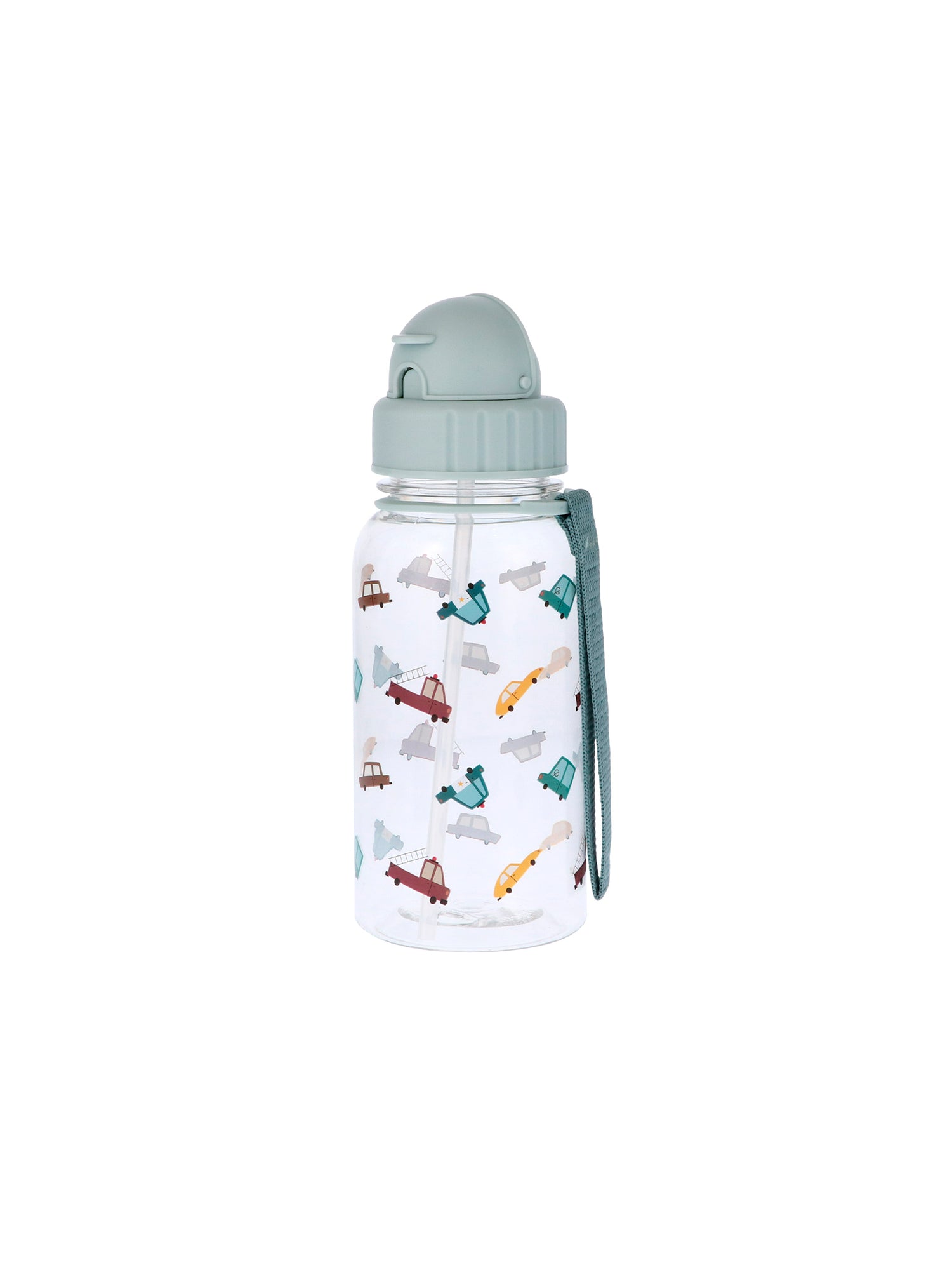 BOTELLA DE PLÁSTICO PAJITA VINTAGE CARS Tutete KIDSME
