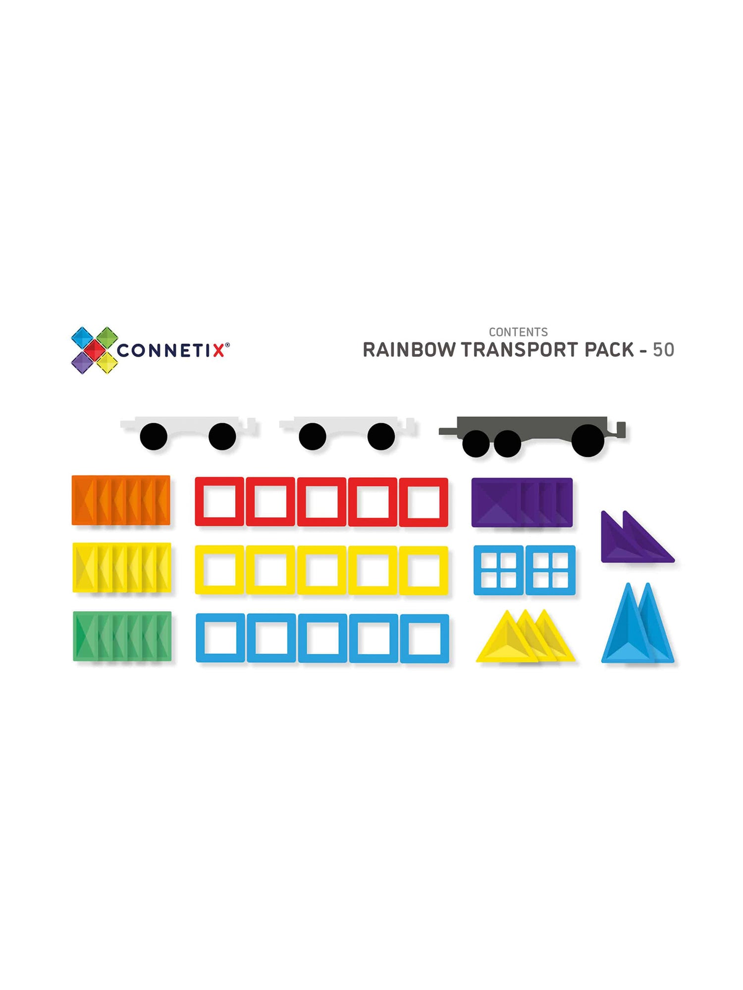 50 PIEZAS MAGNETICAS CONNETIX TRANSPORTES Connetix KIDSME