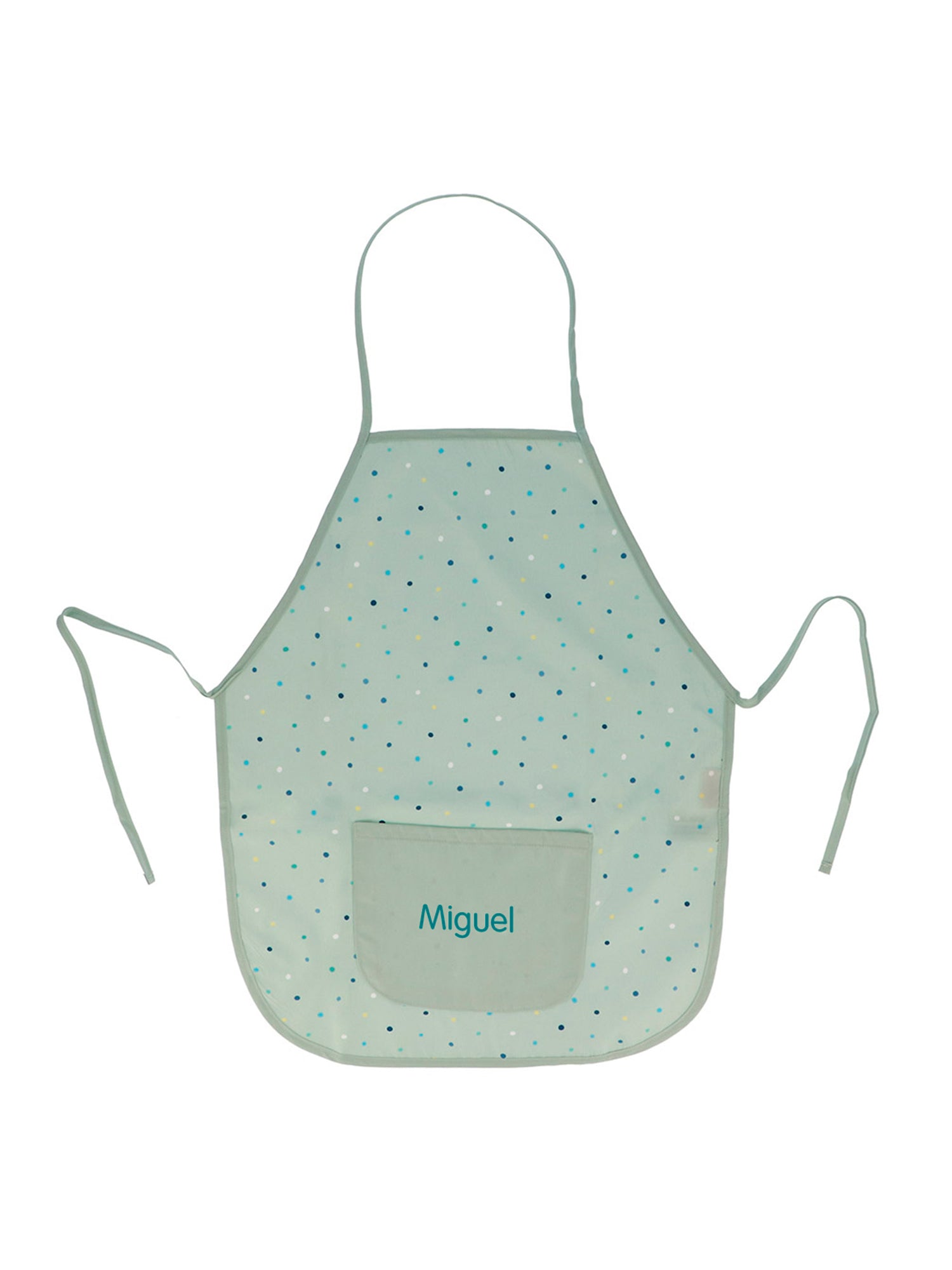 DELANTAL INFANTIL DOTS SAGE PERSONALIZABLE Monneka KIDSME